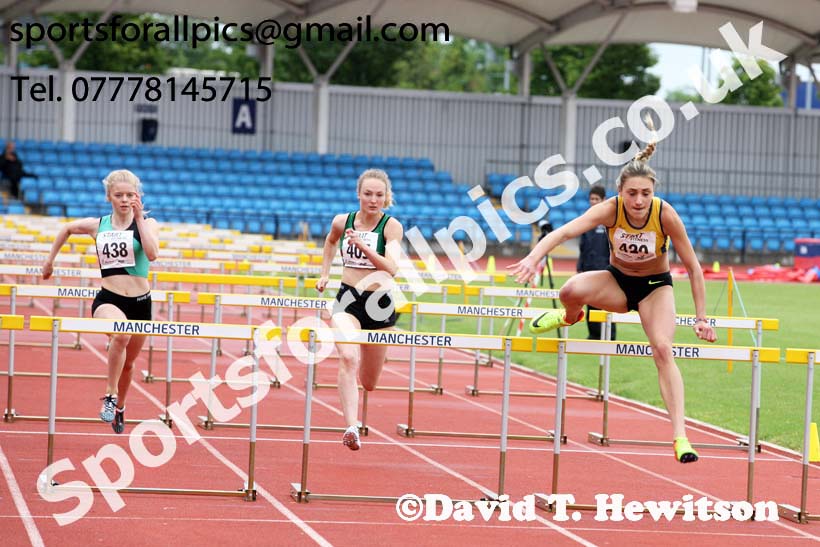 Womens under-20s 100 metres hurdles, Northern Senior and Under-20s Champs., SportsCity, Manchester. Photo: David T. Hewitson/Sports for All Pics